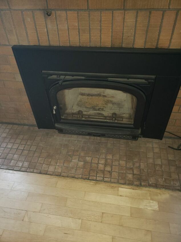 q how to replace this area and lighten fireplace bricks
