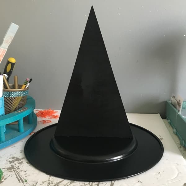 sombrero de bruja de madera diy para la decoracin de halloween