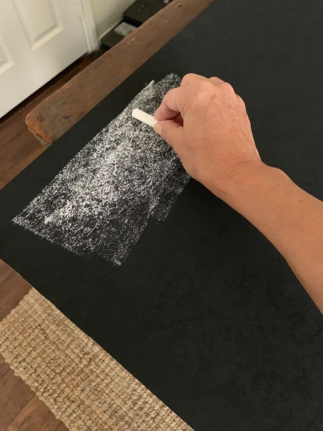 diy framed chalkboard, Curing it with chalk