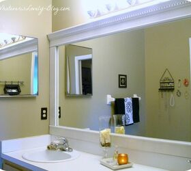 create a framed bathroom mirror that youll want to keep looking at, 15 Crown Molded White Framed Bathroom Mirror