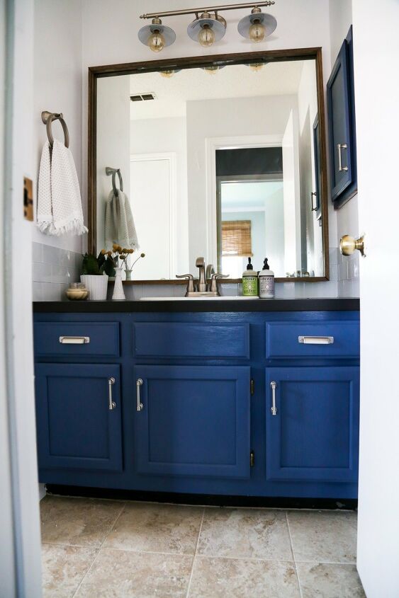 create a framed bathroom mirror that youll want to keep looking at, 10 Modern Wood Framed Bathroom Mirror Idea