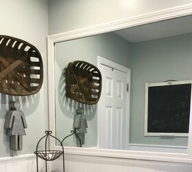 create a framed bathroom mirror that youll want to keep looking at, 5 Seamless Wooden DIY Bathroom Mirror Frame