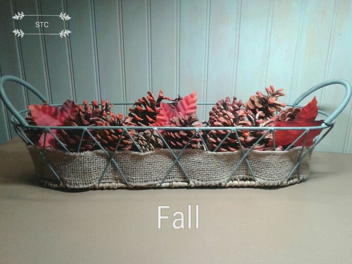fast and easy seasonal decor with pine cones, Fall Look Basket