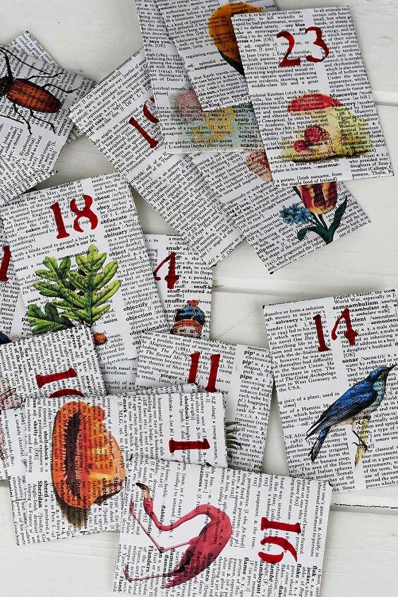 upcycled old dictionary into a fun educational advent calendar