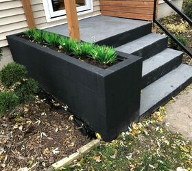 cinder block entryway planter, DIY Cinder Block Planter