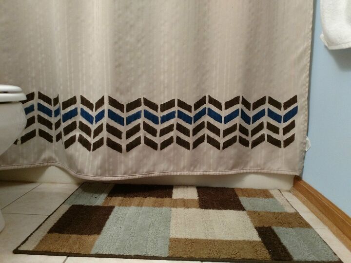 18 ways to revive your bathroom with stylish new shower curtains, 9 Use Paint for Your Own Print Design