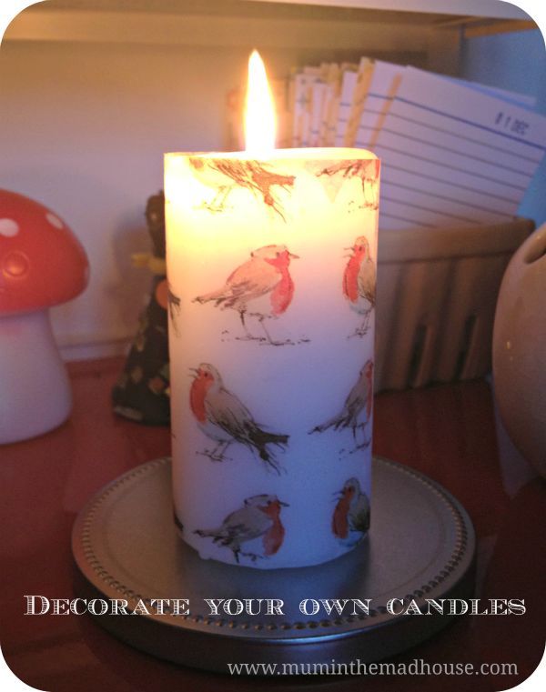 como decorar uma vela pilar para o natal