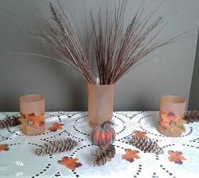 frosted fall candle holders