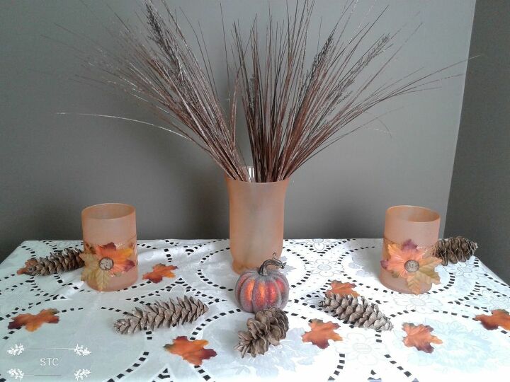 frosted fall candle holders