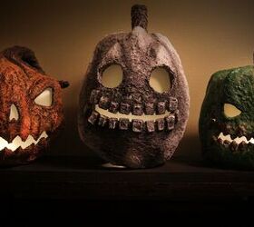 16 spooky halloween decor ideas that will scare your guests, Paper clay Jack O Lanterns