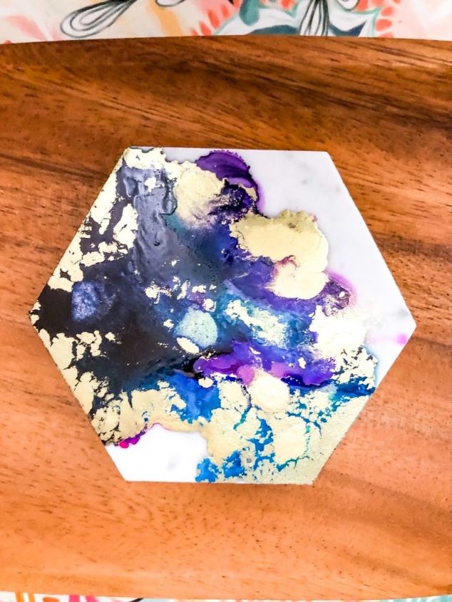 Alcohol Inkarble Hexagon, How To Clean A Chandelier With Alcohol Ink