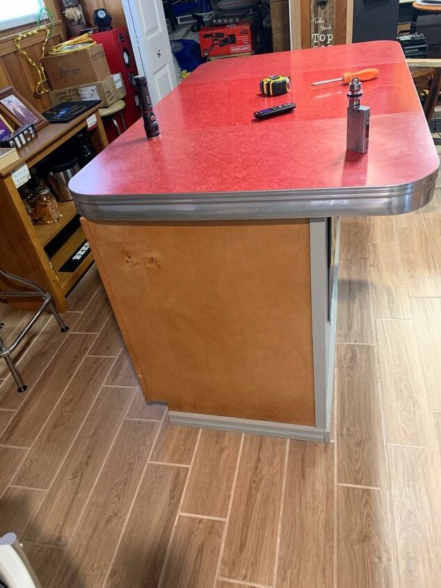 How To Install A Bar Top Replacement With 1950 S Red Formica Bar Top Replacement With A 1950 S Red