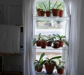 turn old wire shelving into new plant shelves