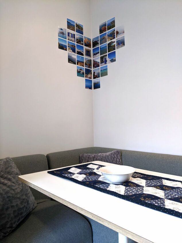 heart shaped wall photo collage, The finished product