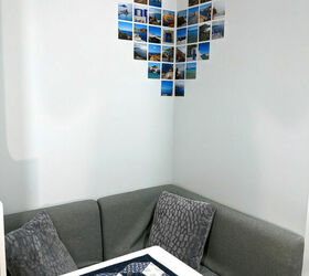 heart shaped wall photo collage