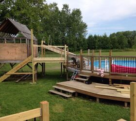 20 piscinas al aire libre que se han convertido en nuevas caractersticas del patio, 17 Deck a saurus Cubierta de piscina sobre el suelo