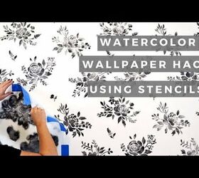 Watercolor Wallpaper Hack Using Floral Stencils