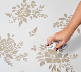 How to Paint a Watercolor Wallpaper Hack Using Floral Stencils DIY