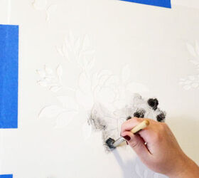 watercolor wallpaper hack using floral stencils
