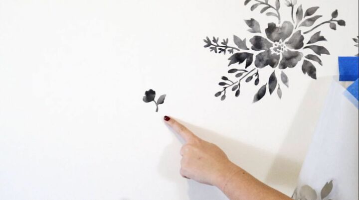 watercolor wallpaper hack using floral stencils