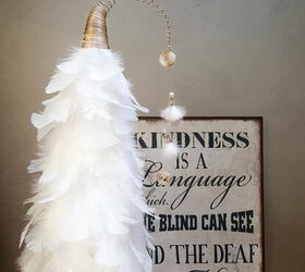 table top feathered christmas tree easy diy