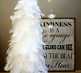 table top feathered christmas tree easy diy