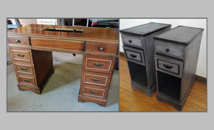 transforming a desk into two night stands