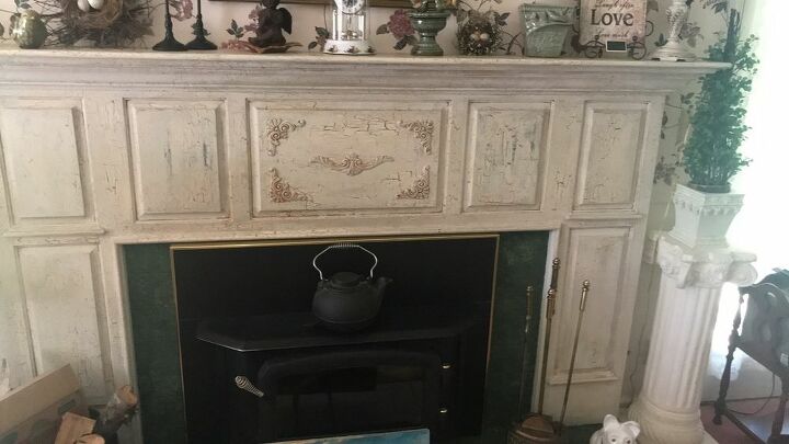 q how do i remove two layers of crackle paint from my fireplace mantel