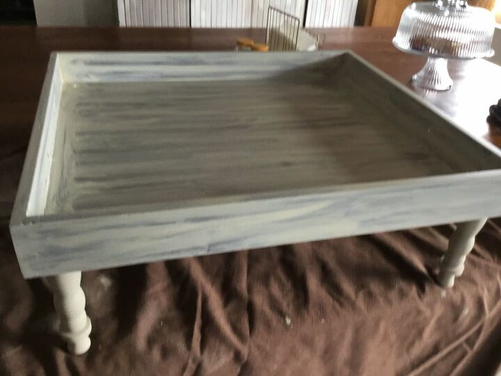bed tray to table tray and cakes plates you say, First coat of paint