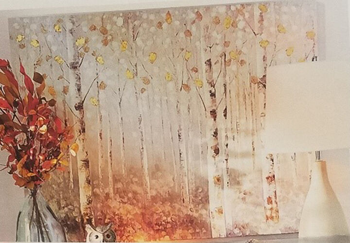 impresso em tela de rvores de btulas de outono, arte inspiradora