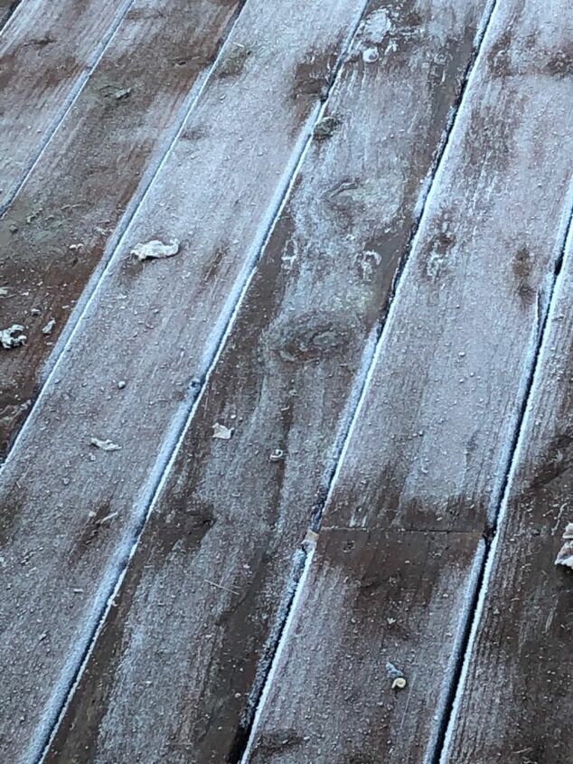 q wood deck is frosty and slippery what can i put to prevent slipping