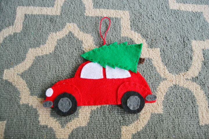 christmas car felt ornament