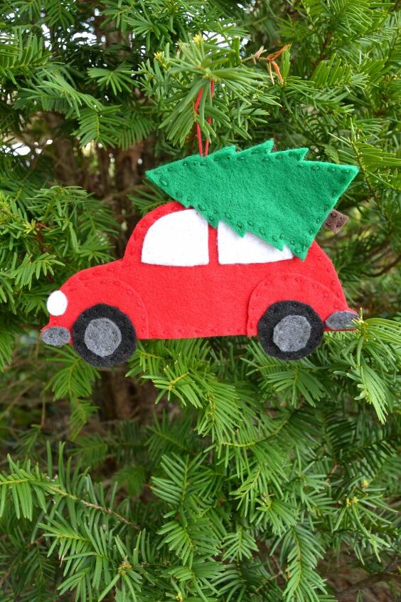 christmas car felt ornament