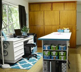 18 exciting ways to create the perfect craft room furniture, 10 Turn a Door Into a Craft Table