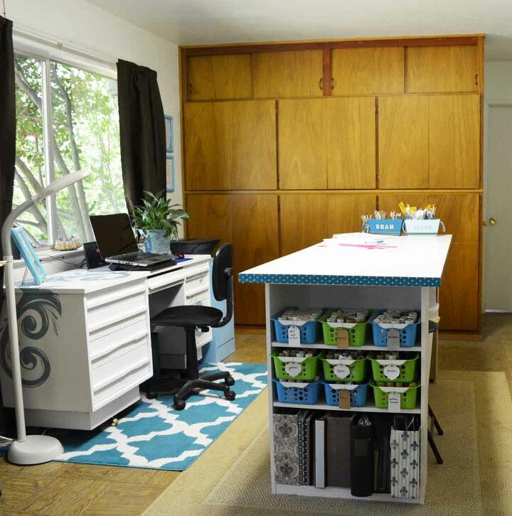 18 exciting ways to create the perfect craft room furniture, 10 Turn a Door Into a Craft Table