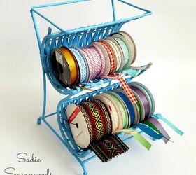 18 exciting ways to create the perfect craft room furniture, 17 Store Ribbon in a Wine Rack