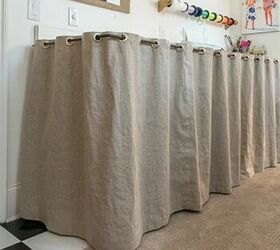 18 exciting ways to create the perfect craft room furniture, 2 Create a Concealing Counter Skirt