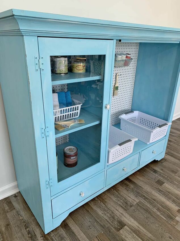 18 exciting ways to create the perfect craft room furniture, 18 Revamp an Old TV Cabinet