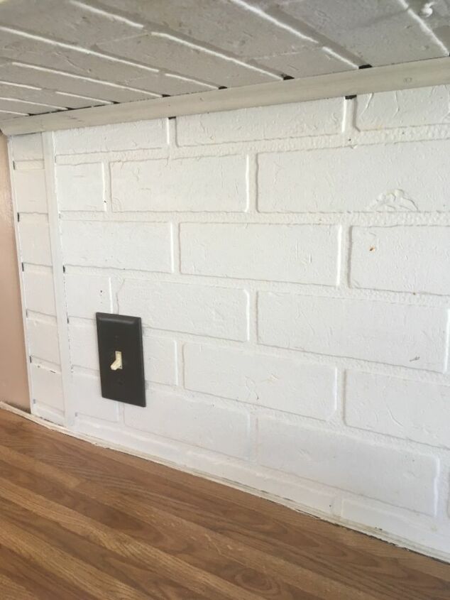 q how to remolded my kitchen faux brick backsplash