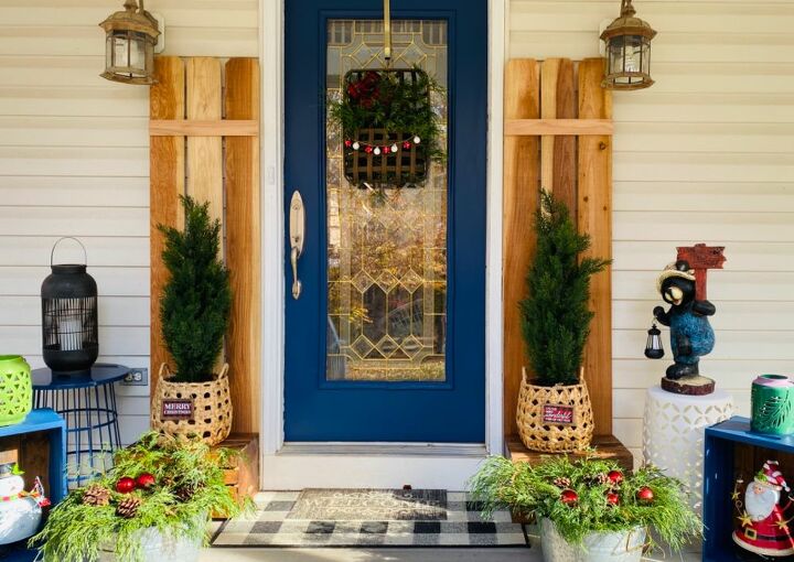 pntalo de azul pintar mi puerta de entrada y decorar con vegetacin