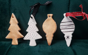 Adornos navideños de arcilla de secado al aire DIY