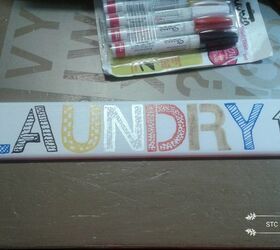 rub on transfer laundry room sign, Pattern and Color Added