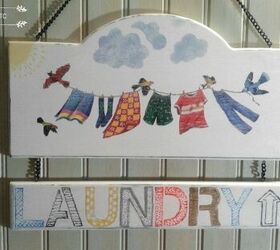rub on transfer laundry room sign, Sign Completed