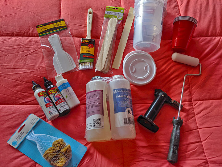 faux marble countertop using epoxy resin, Supplies