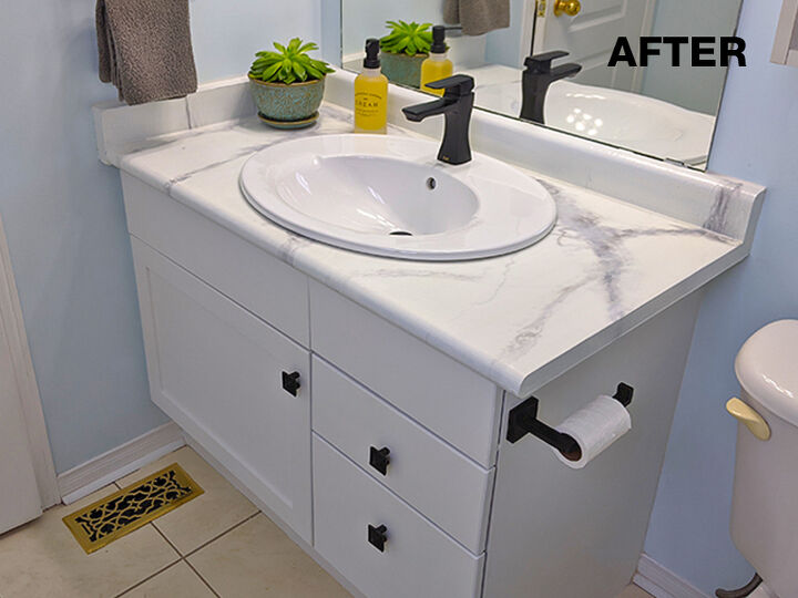 faux marble countertop using epoxy resin, After