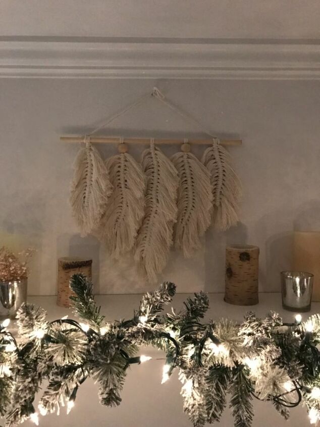 macrame feather ornaments
