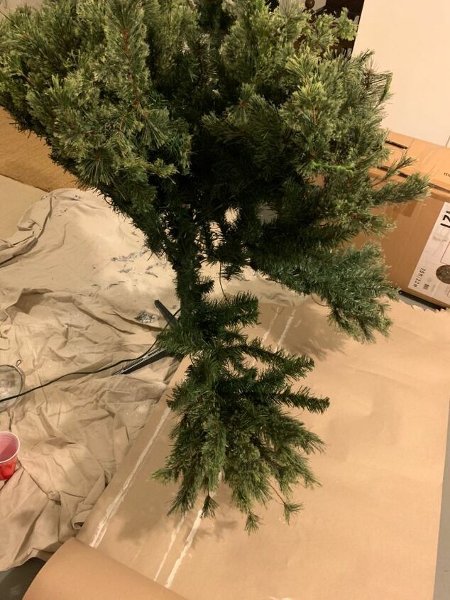 How To Flock Your Own Christmas Tree Diy Hometalk