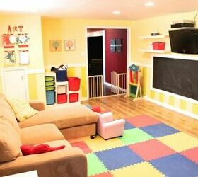 19 basement furniture ideas to transform your space, 16 Chalkboards Jigsaw Floors and More