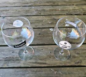 how to upcycle a wine glass into a planter