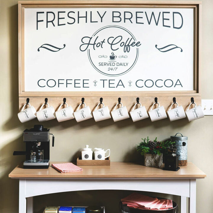 how to build a farmhouse style coffee bar station
